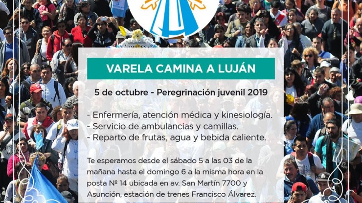 Posta sanitaria para caminantes en la peregrinación hacia Luján